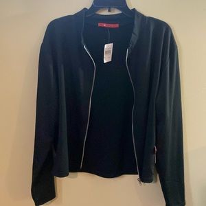 Women’s plus size black stretch crop jacket